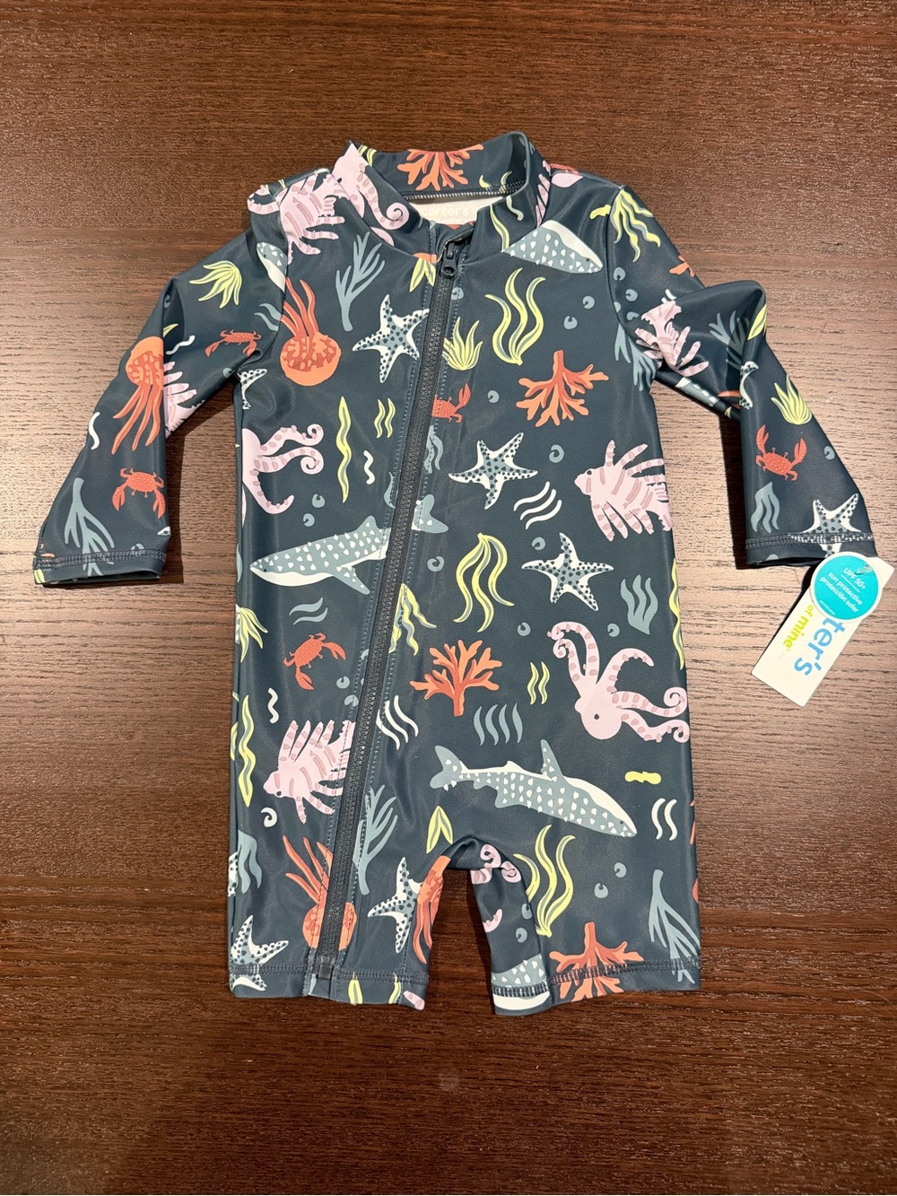 Ocean Sea Life Rash Guard Swimsuit - Size: 6-9M (NEW) - Picture 2 of 6